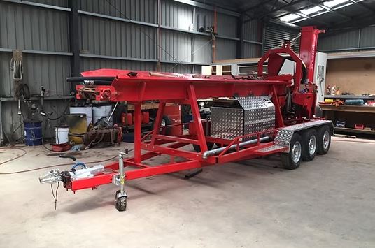 Custom-built red trailer